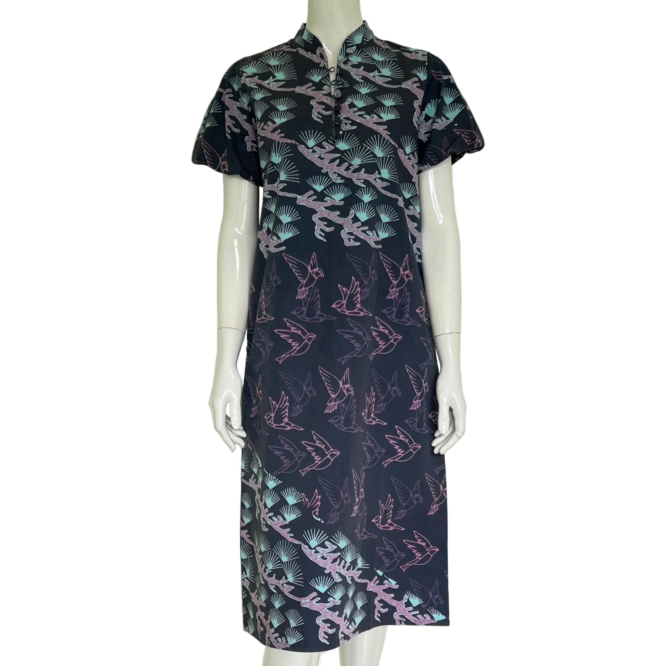 Puff Sleeve Cheongsam Dress XS