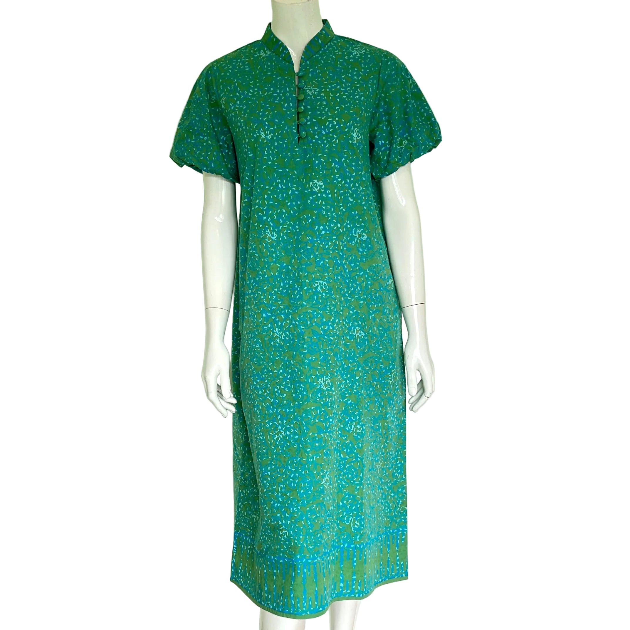 Puff Sleeve Cheongsam Dress - M
