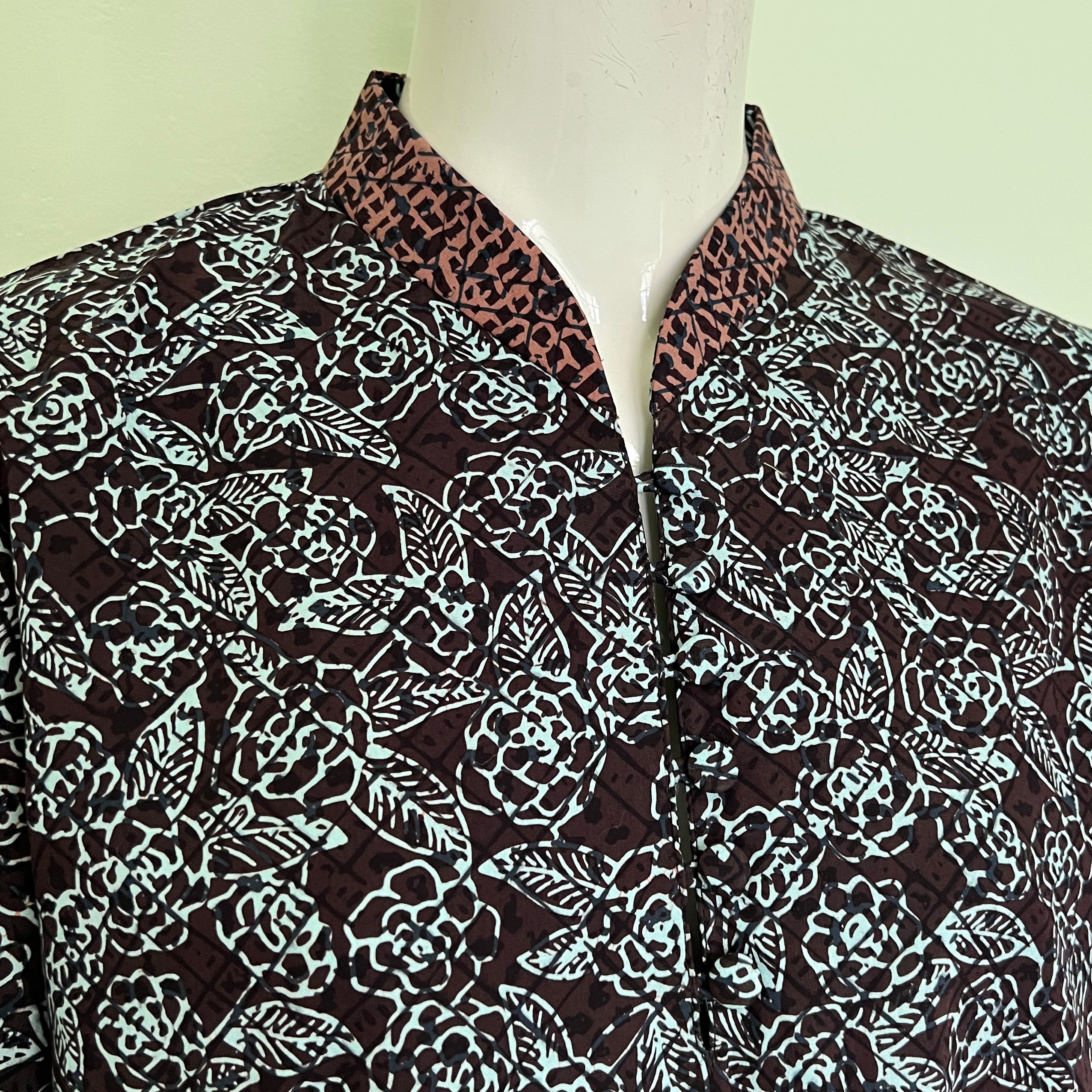 Puff Sleeve Cheongsam Dress - XL