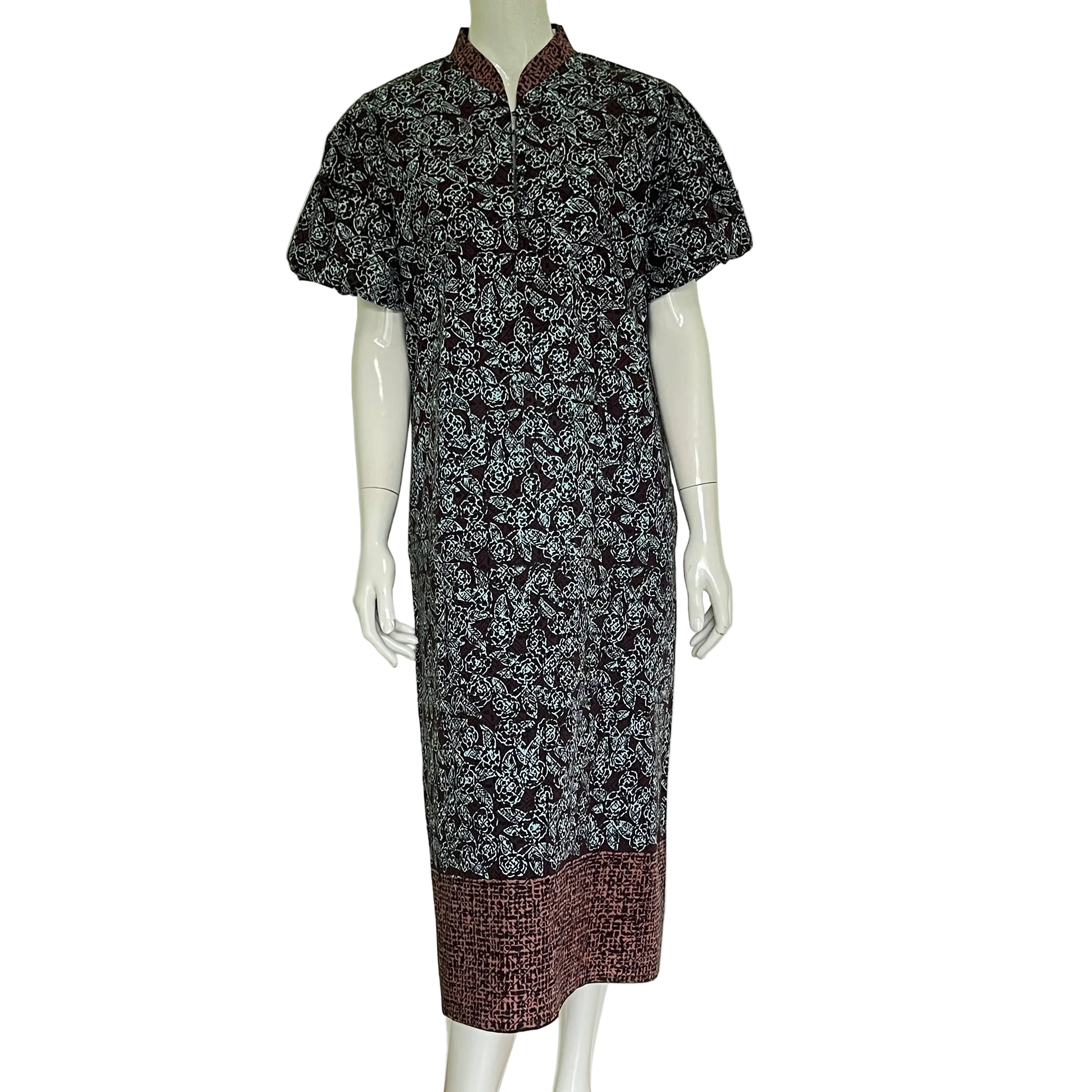 Puff Sleeve Cheongsam Dress - XL