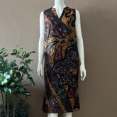 Sleeveless Dress with Mandarin Collar - L