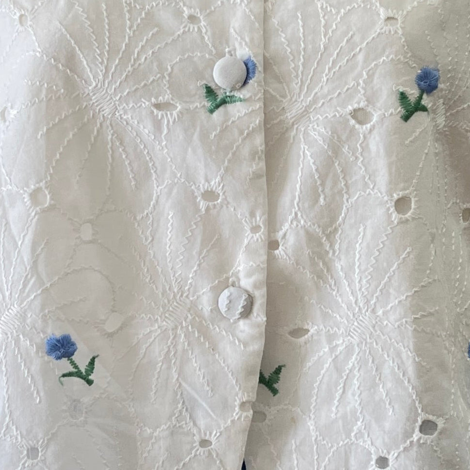 Eyelet Vest - Blue