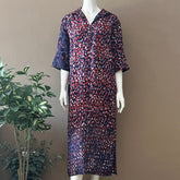 Elegant Midi Dress with Collar - L