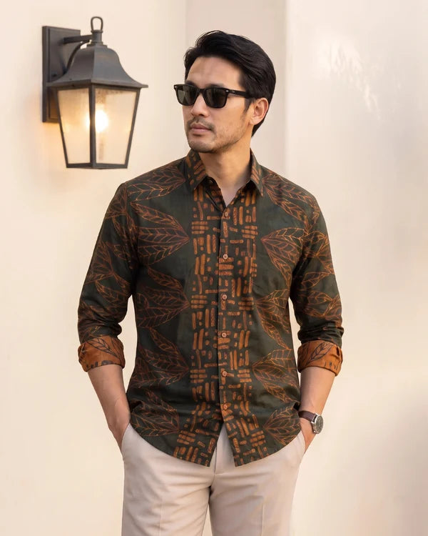 Batik Men's Long Sleeve Shirt - XL