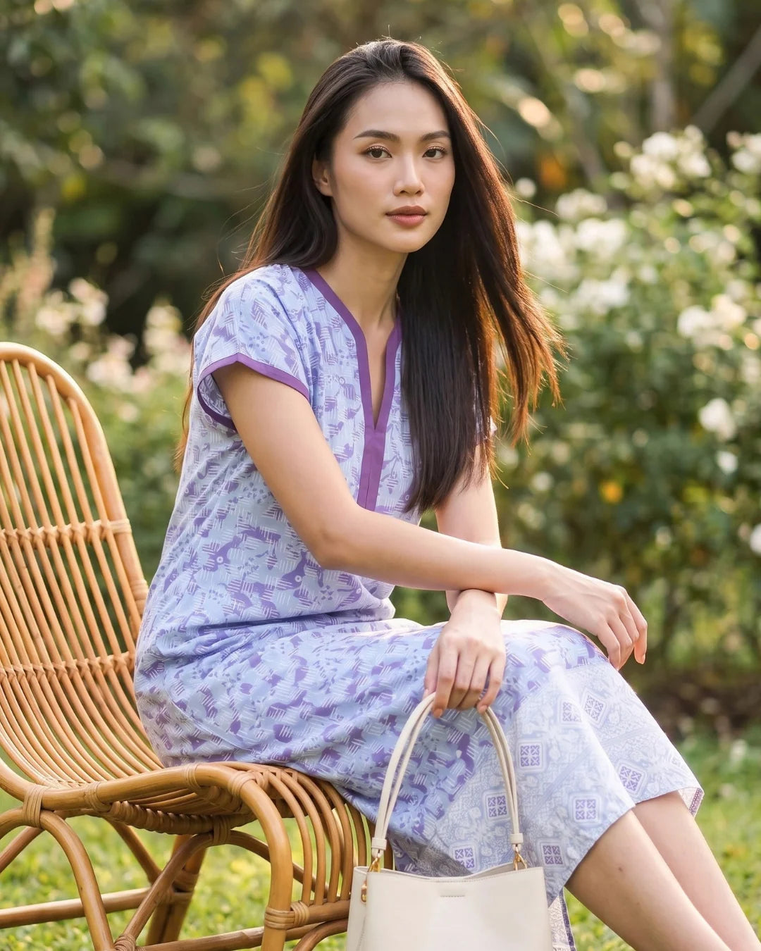 V Neck Cap Sleeve Midi Dress - XS