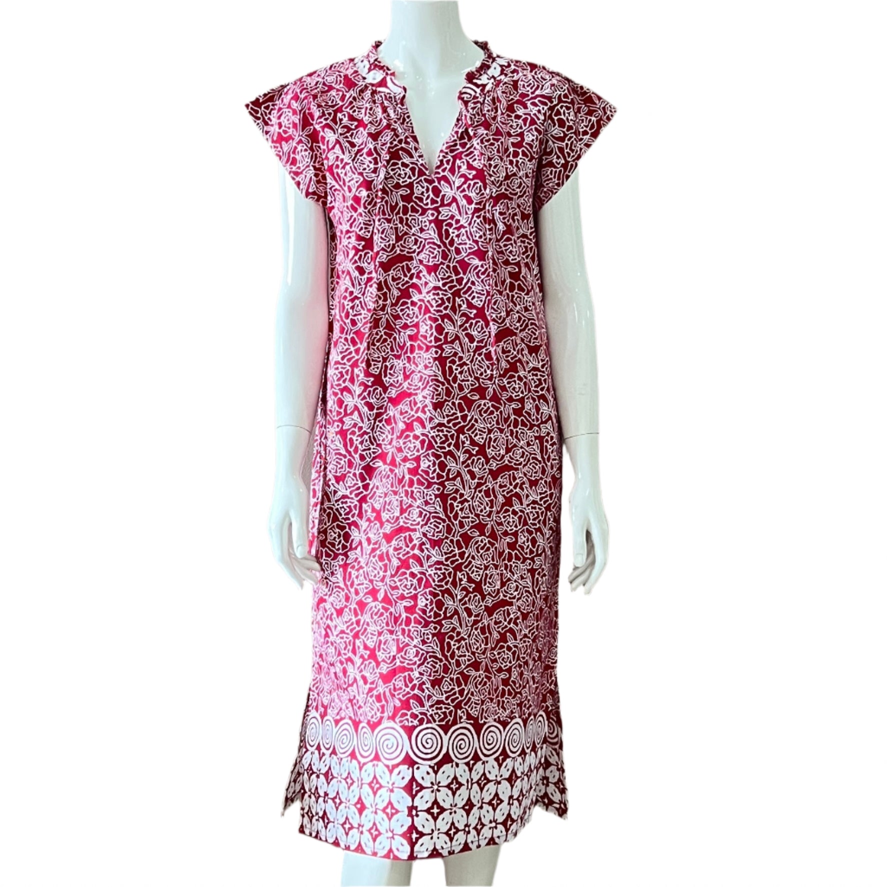 Pintuck Pleated Midi Dress - Rose