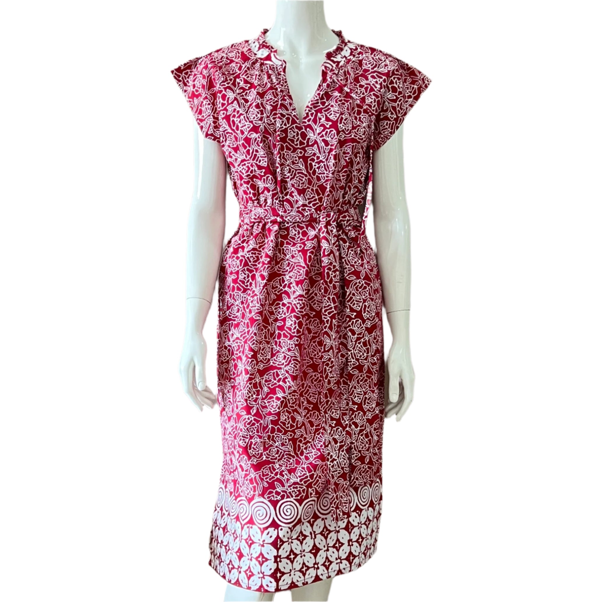 Pintuck Pleated Midi Dress - Rose
