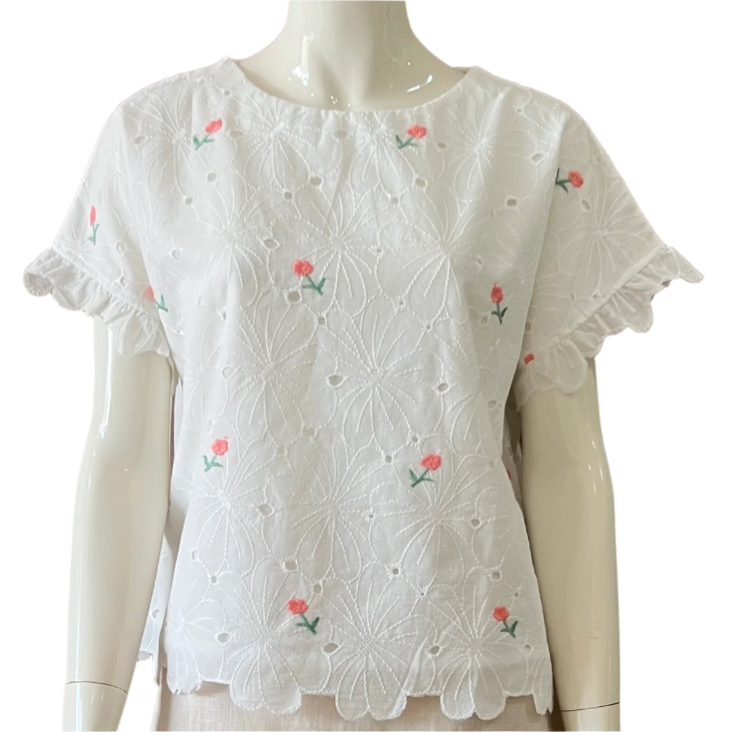 Frill Sleeve Top - Peach