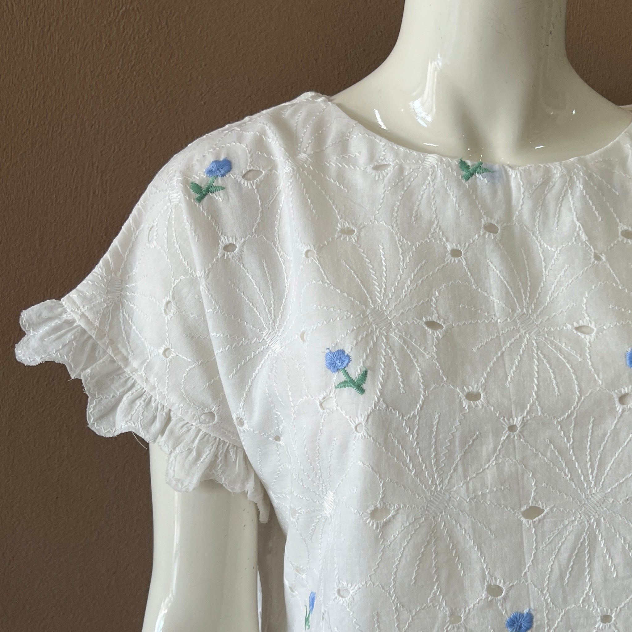 Frill Sleeve Top - Blue