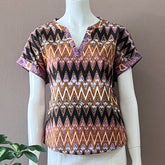 V Neck Cap Sleeve Top - XS