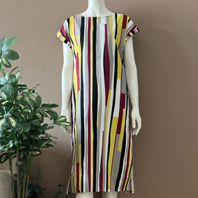 Gathered Sleeveless Dress - L