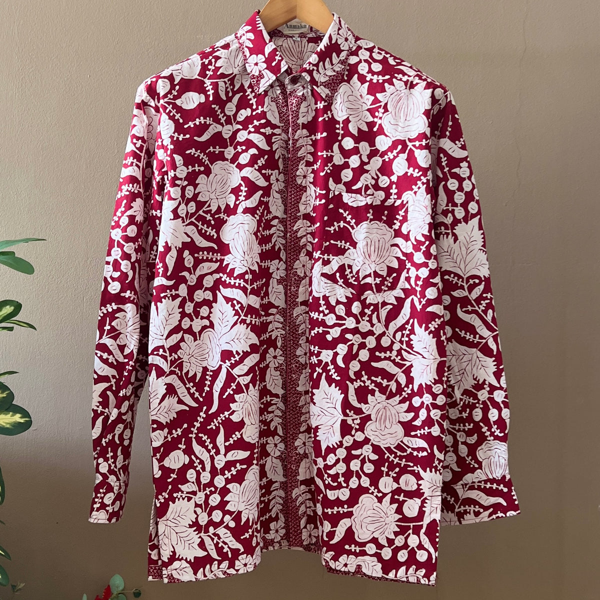 Premium Batik Tulis Supreme Men's Long Sleeve Shirt - L