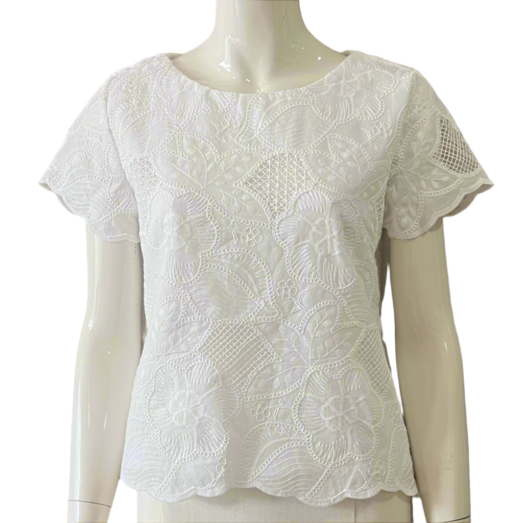 Eyelet Top - White