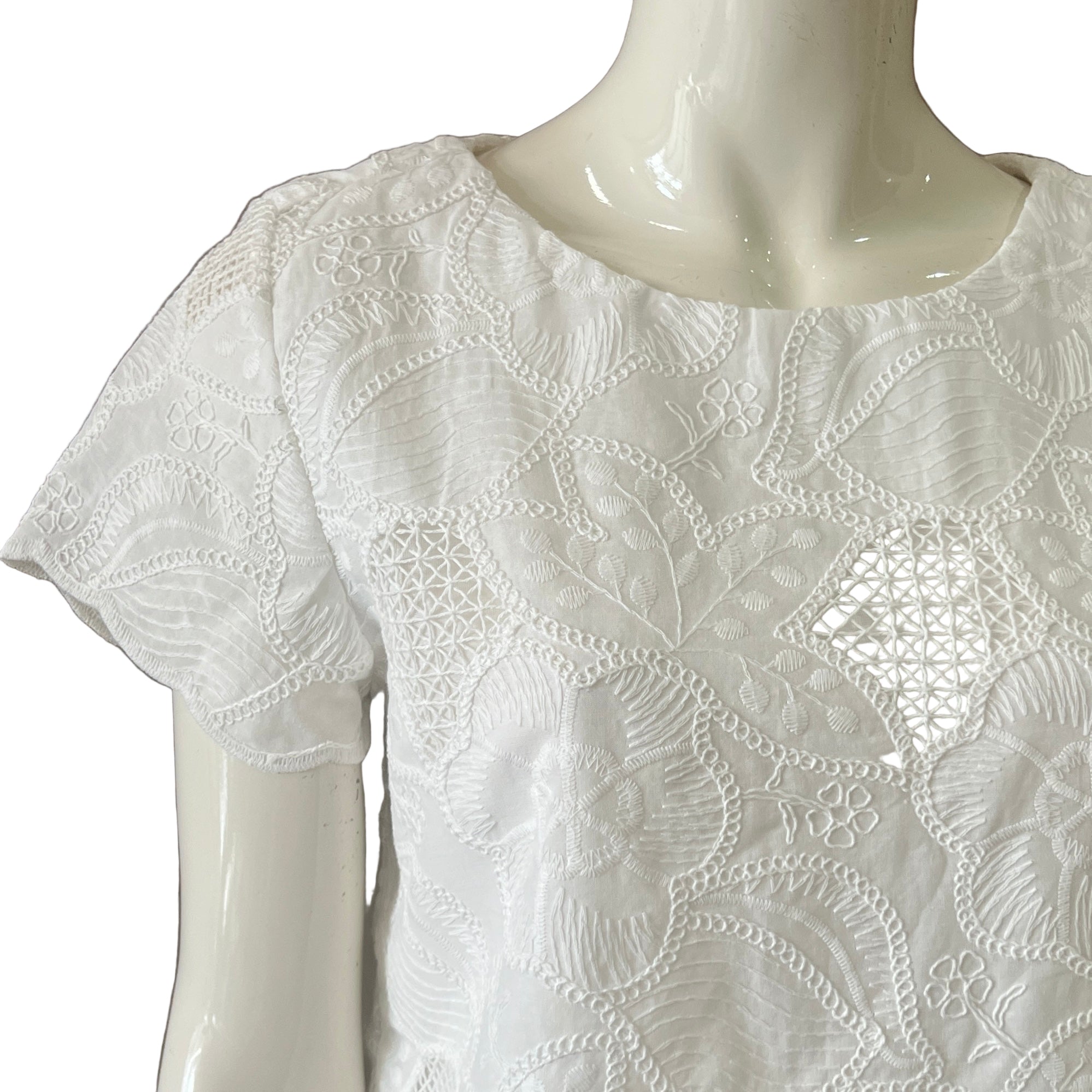 Eyelet Top - White