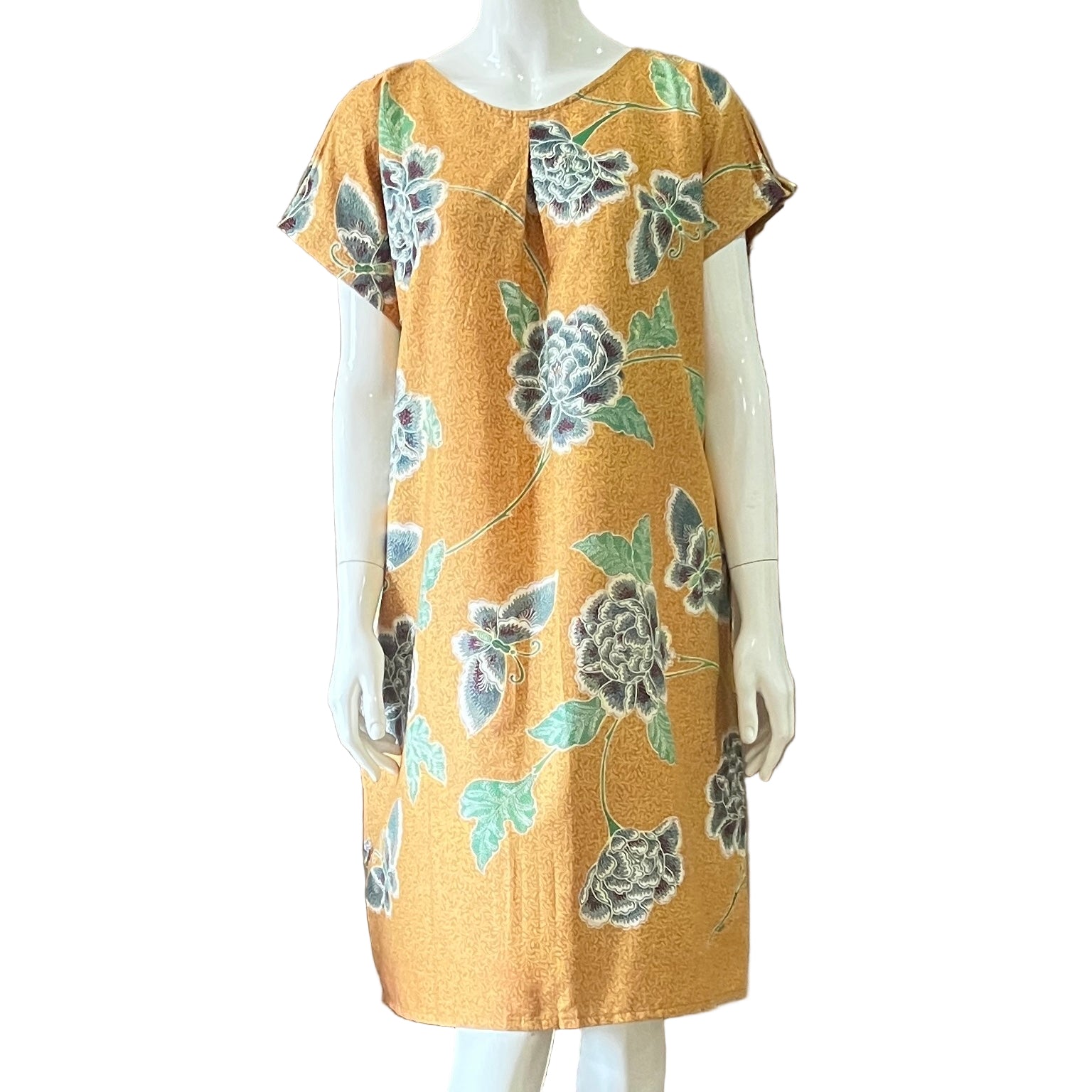 V Neck Tuck Dress - L