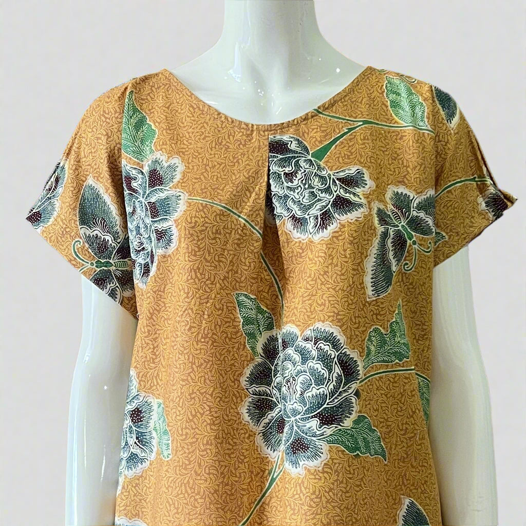 V Neck Tuck Dress - L