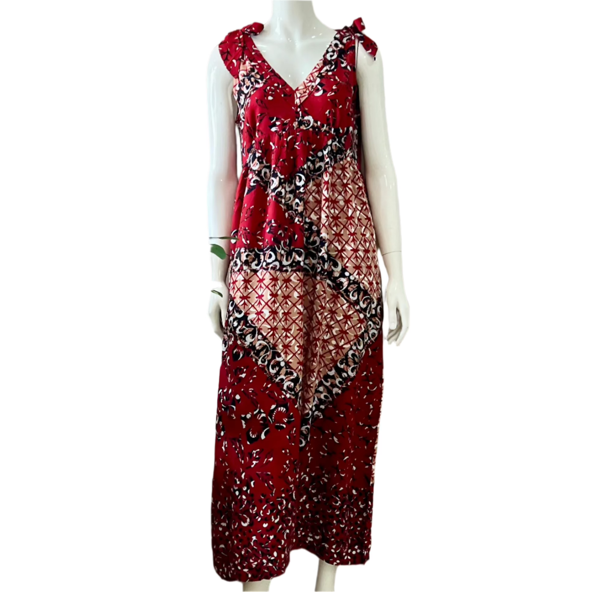 Ribbon Shoulder Maxi Dress - S