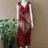 Ribbon Shoulder Maxi Dress - S