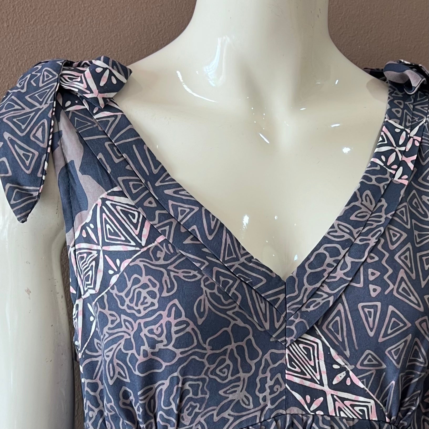 Ribbon Shoulder Maxi Dress - S