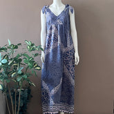 Ribbon Shoulder Maxi Dress - S