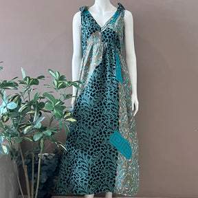 Ribbon Shoulder Maxi Dress - S