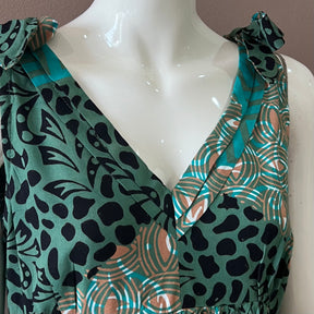 Ribbon Shoulder Maxi Dress - S