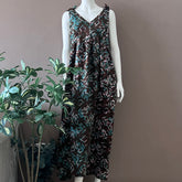 Ribbon Shoulder Maxi Dress - M