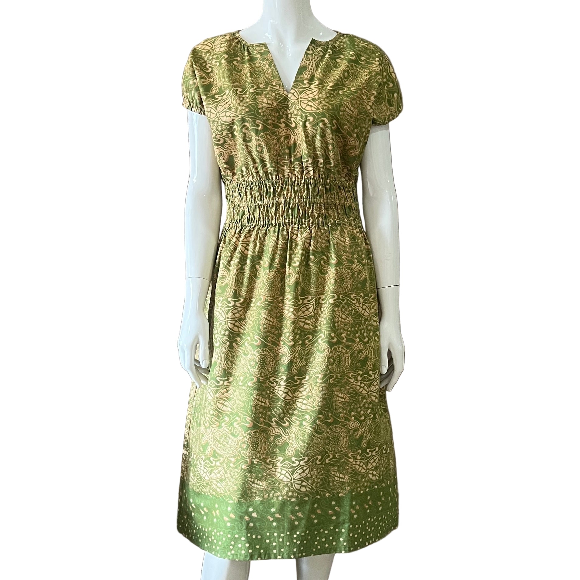 Gathered Waist Midi Dress - S