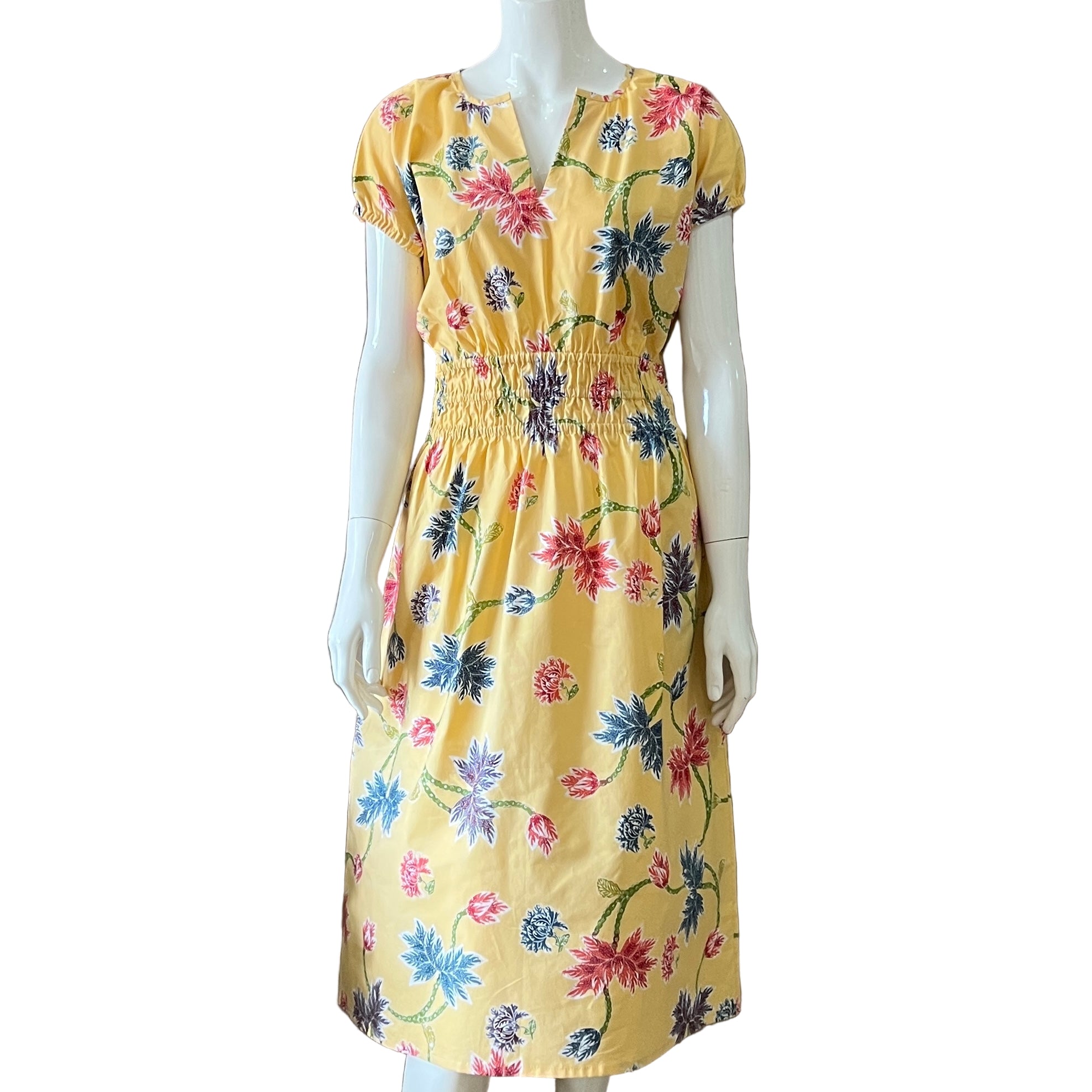 Gathered Waist Midi Dress - S