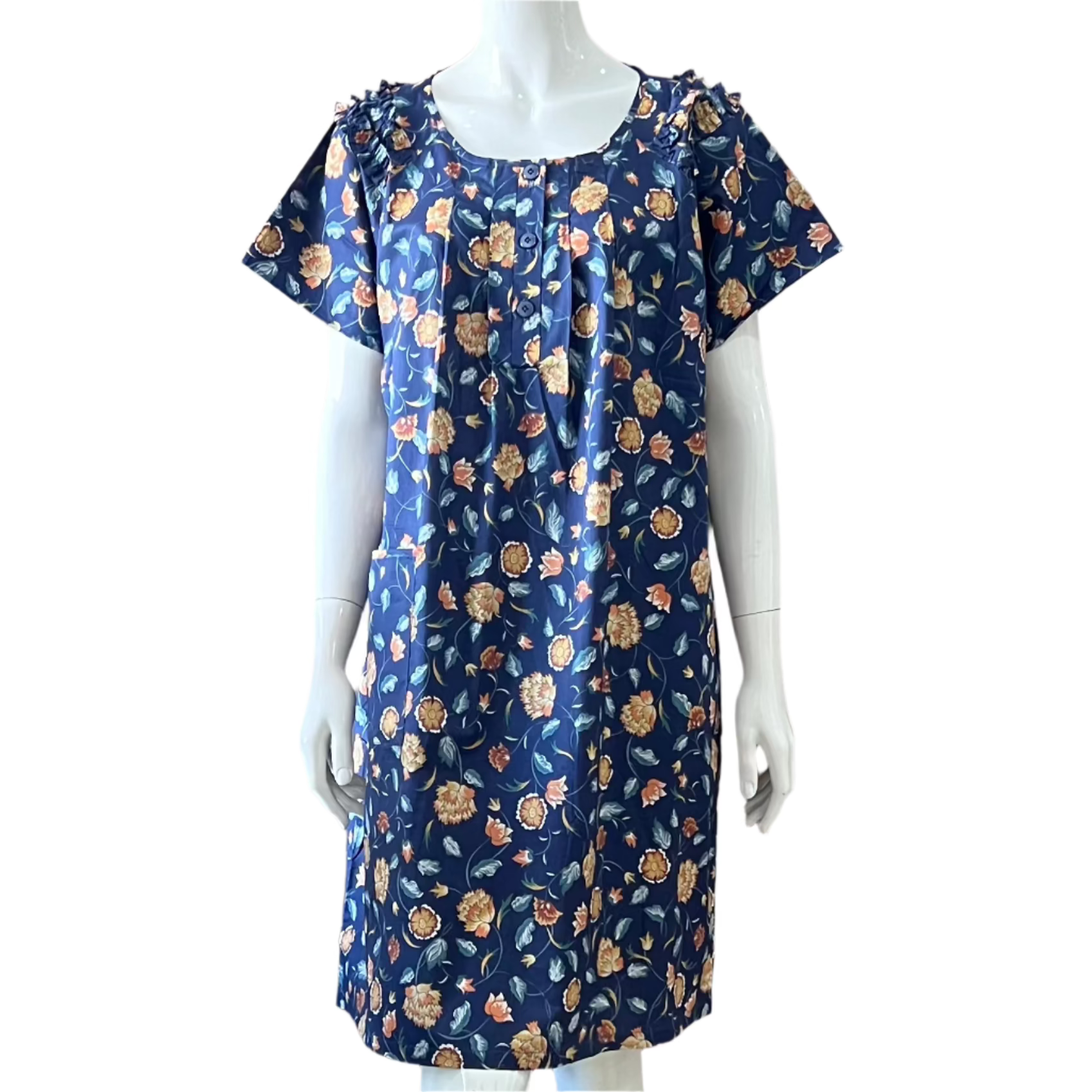 Night Dress with Shoulder Frill - S