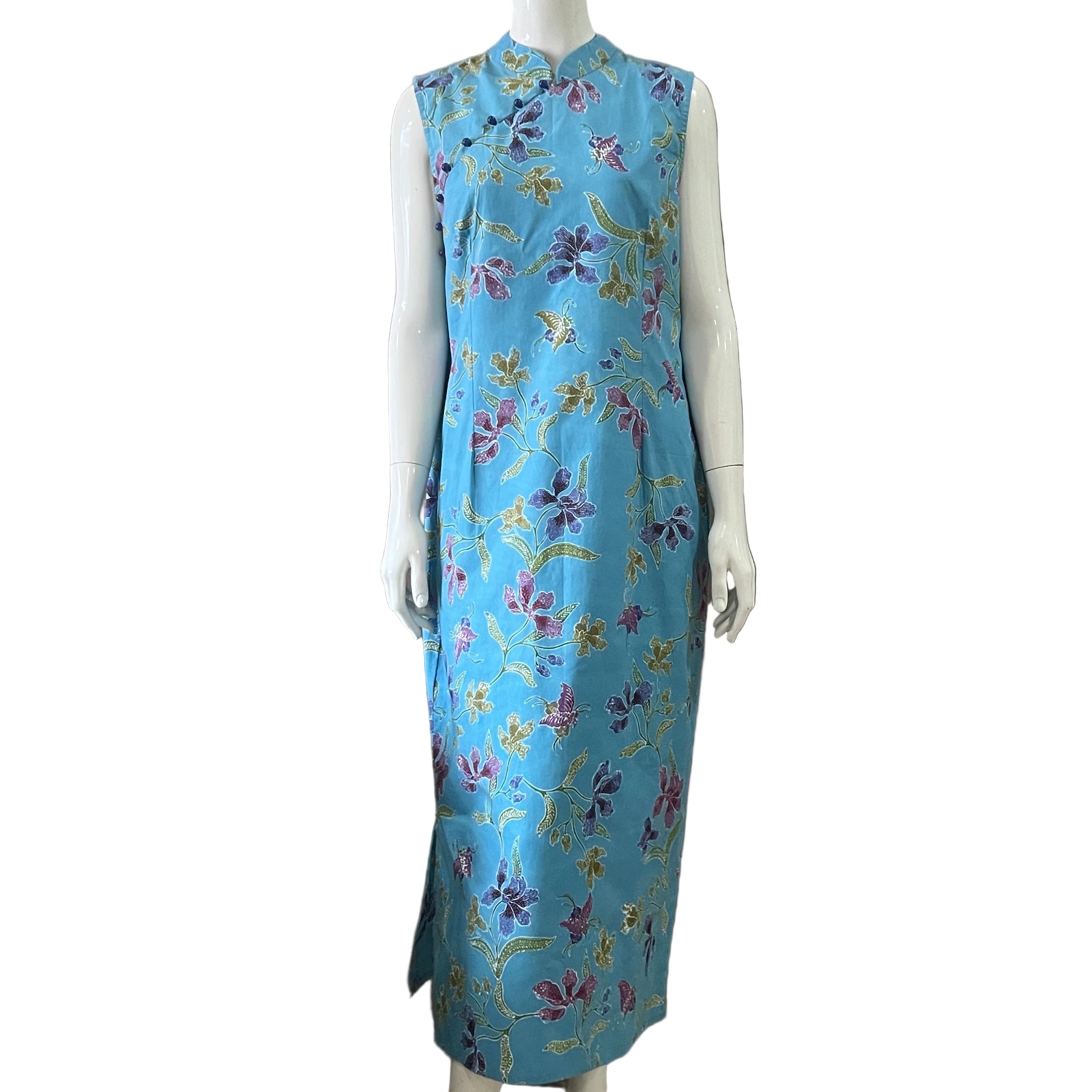 Classic Cheongsam Maxi Dress - L