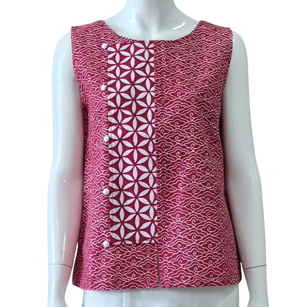Tropical Side Button Top - M