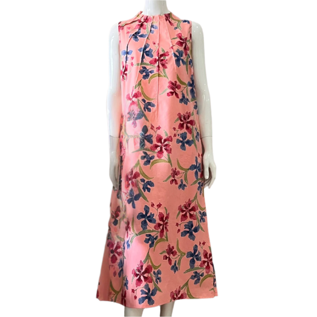 Ruffle Neck Maxi Dress S