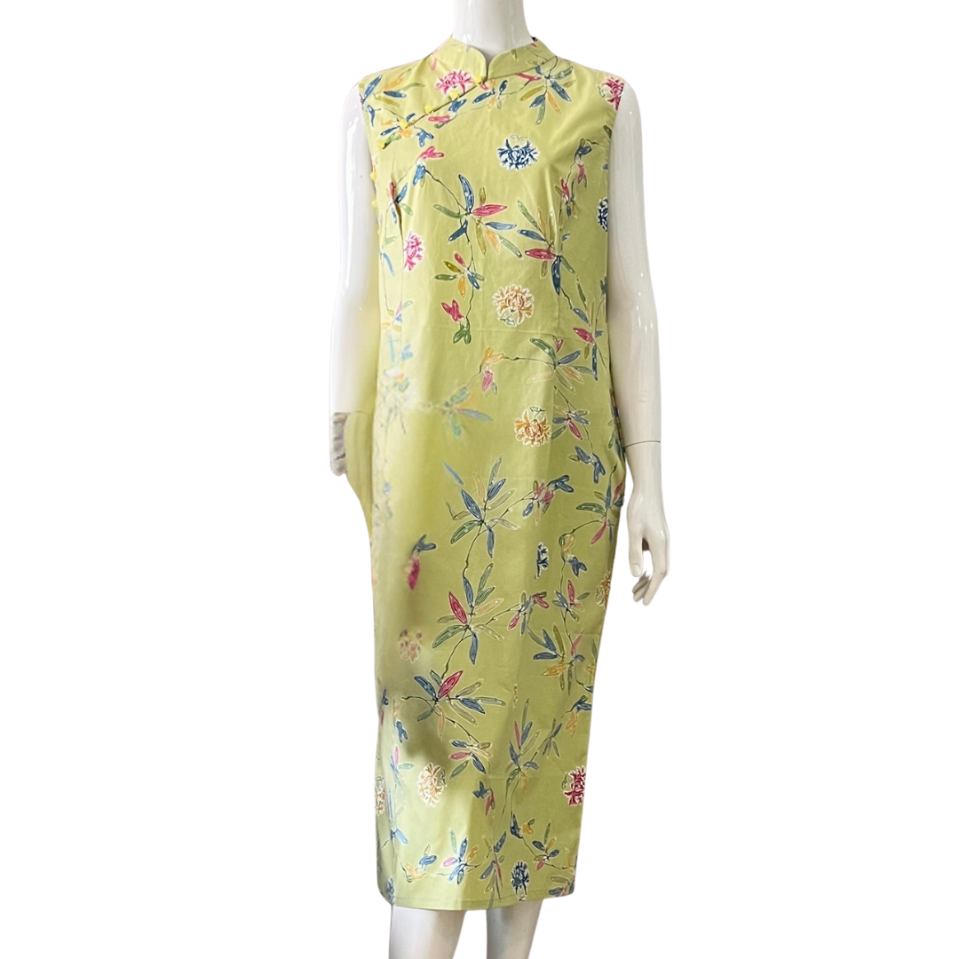 Classic Cheongsam Maxi Dress - L