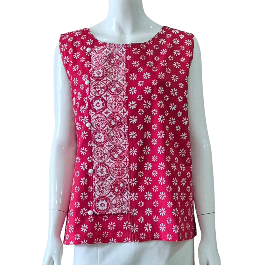 Tropical Side Button Top - XL