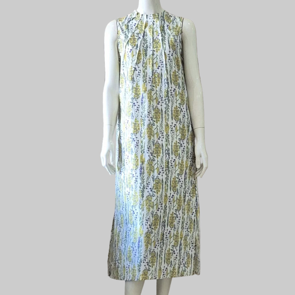JP Linen Ruffle Neck Maxi Dress