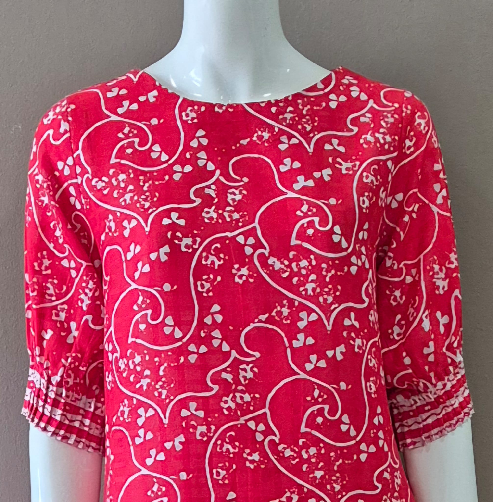 Puff Sleeve Midi Dress - S