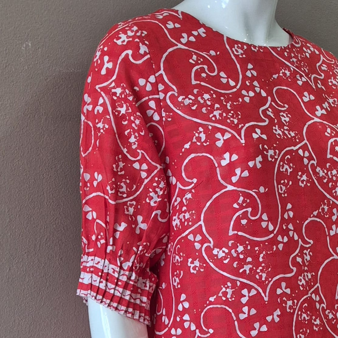 Puff Sleeve Midi Dress - S