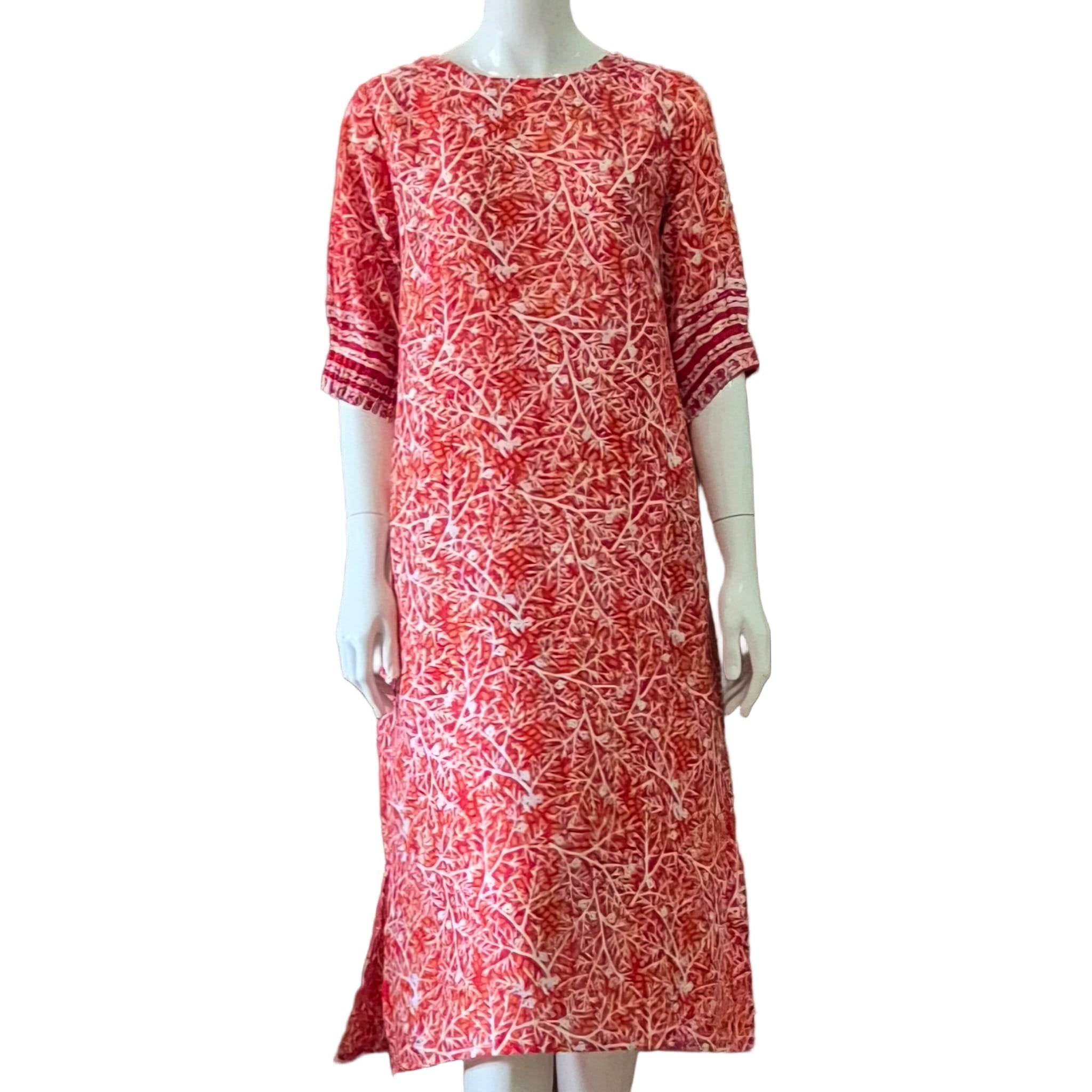 Puff Sleeve Midi Dress - M