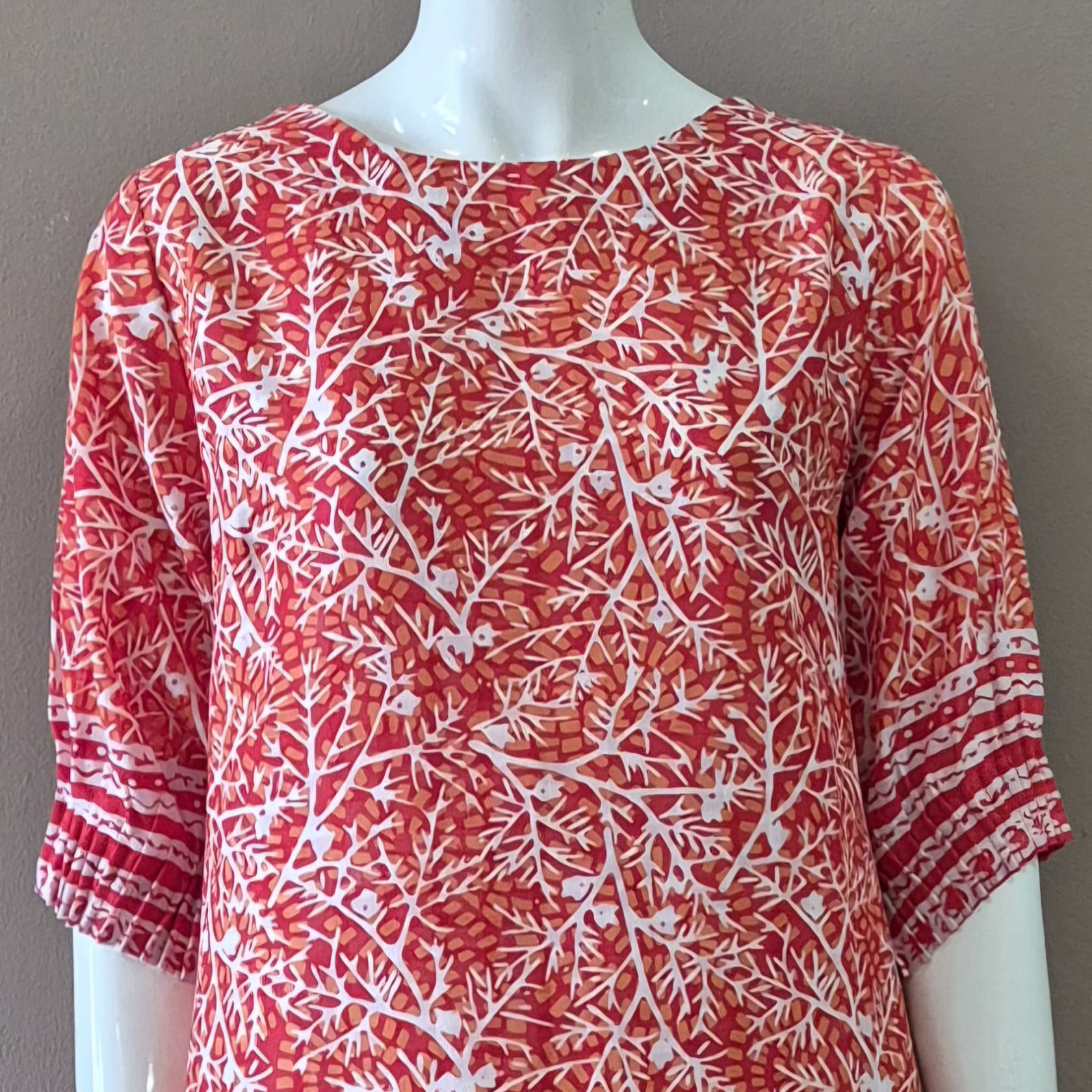 Puff Sleeve Midi Dress - M