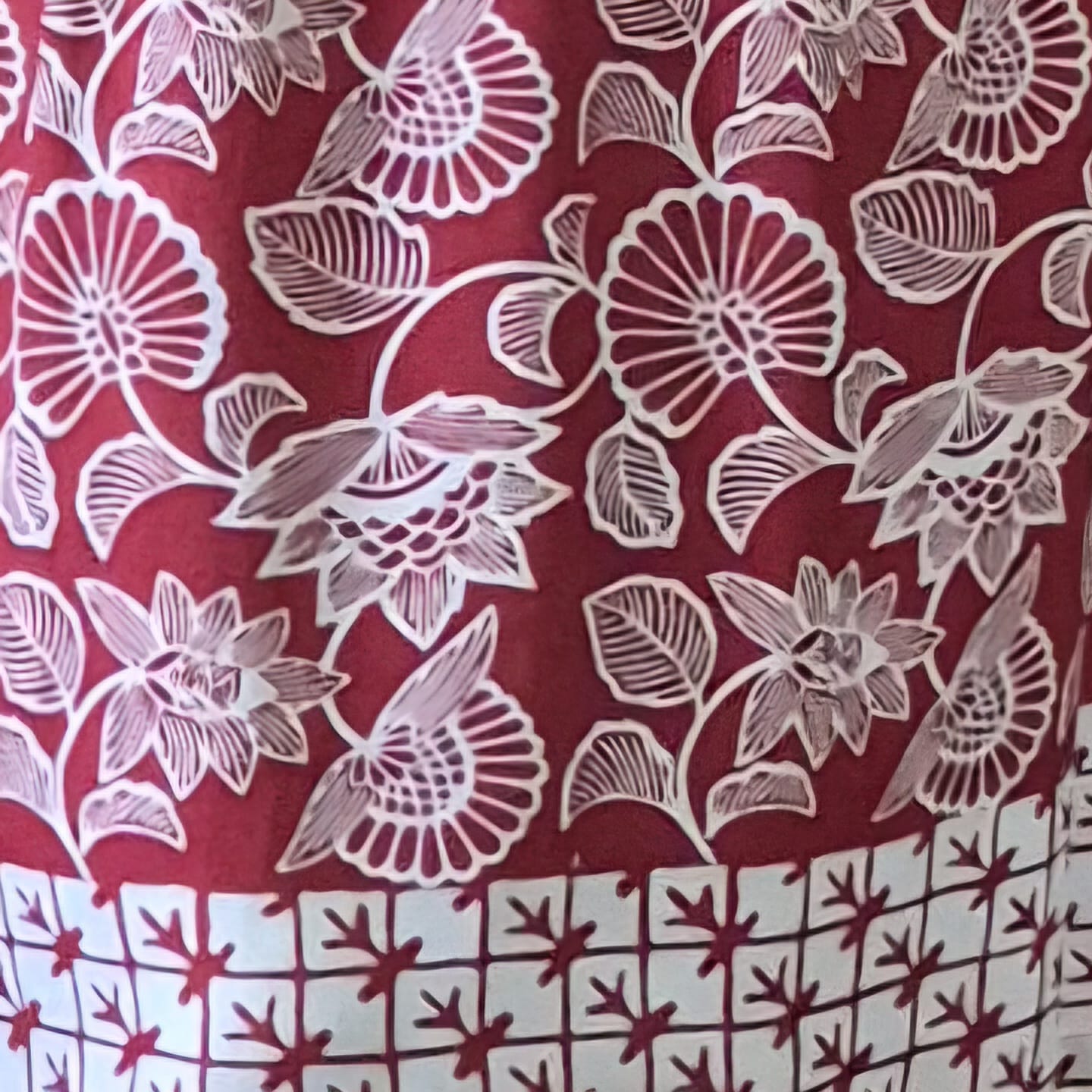 Elastic Waistband Skirt - Flower