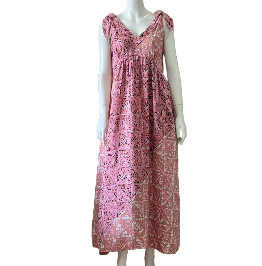 Ribbon Shoulder Maxi Dress - M