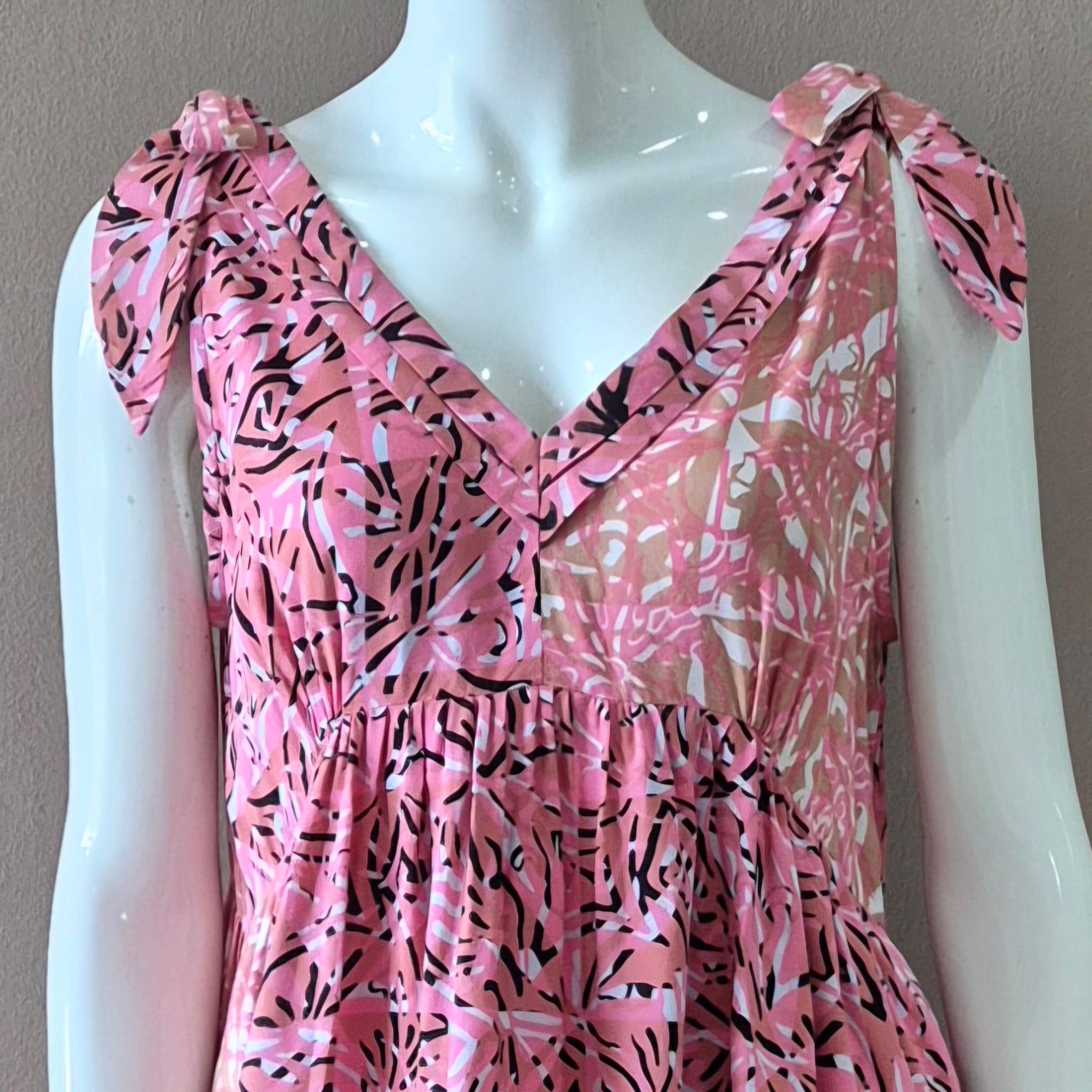 Ribbon Shoulder Maxi Dress - M