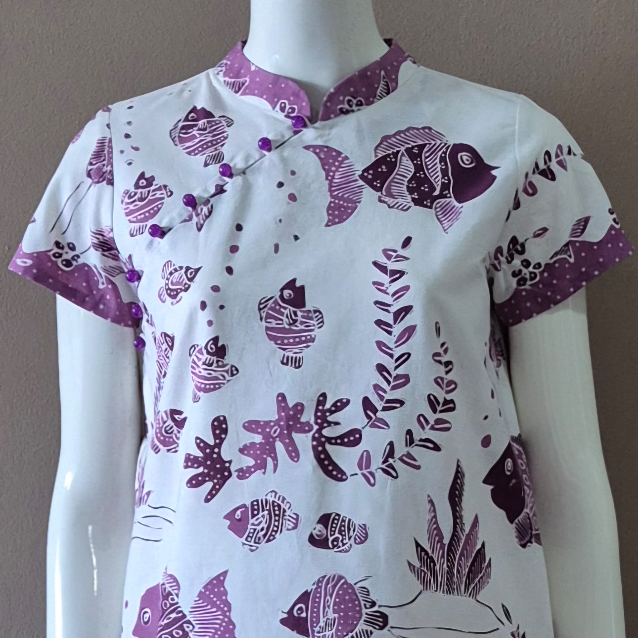 Batik Tulis Cheongsam Relax Dress - XS