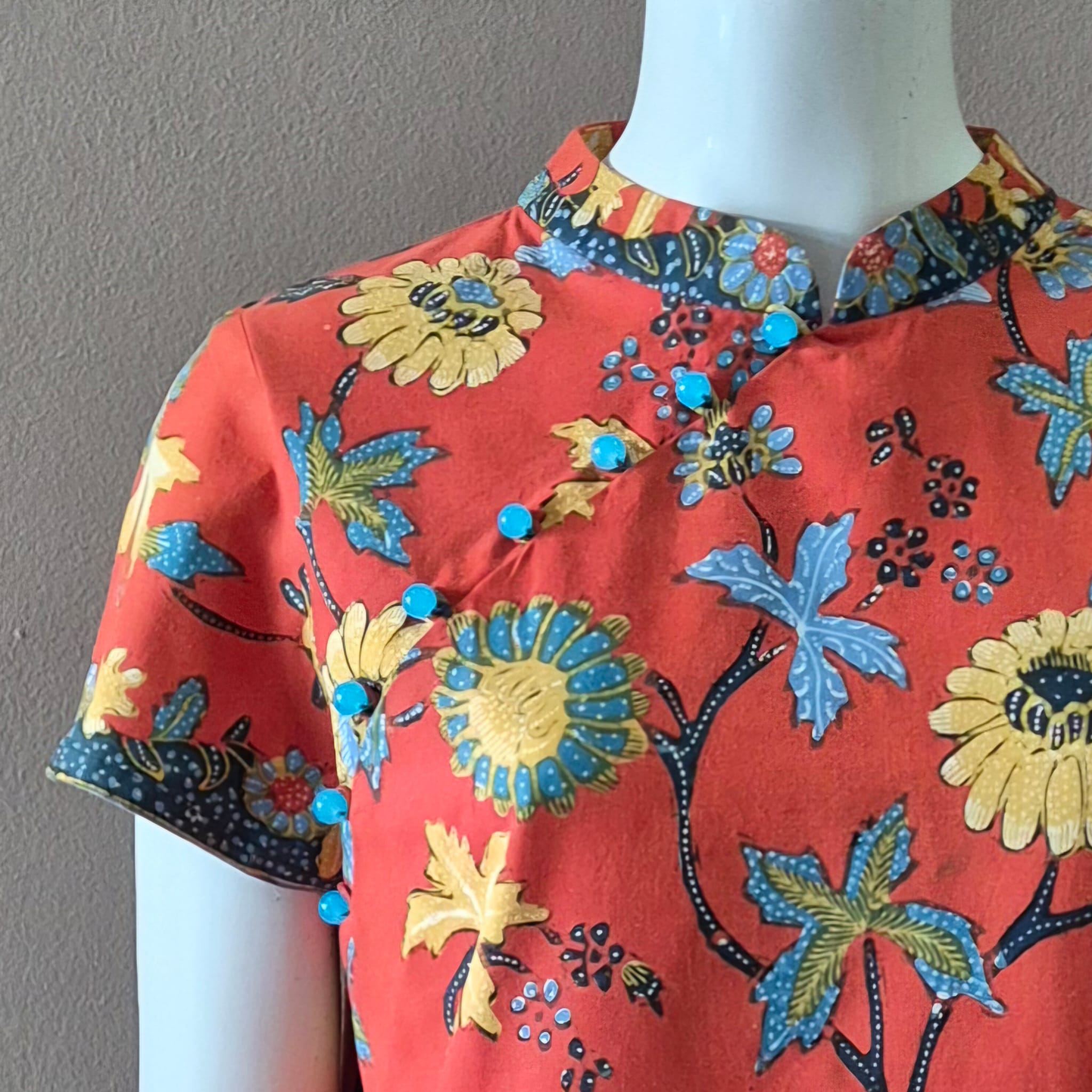 Batik Tulis Cheongsam Relax Dress - S