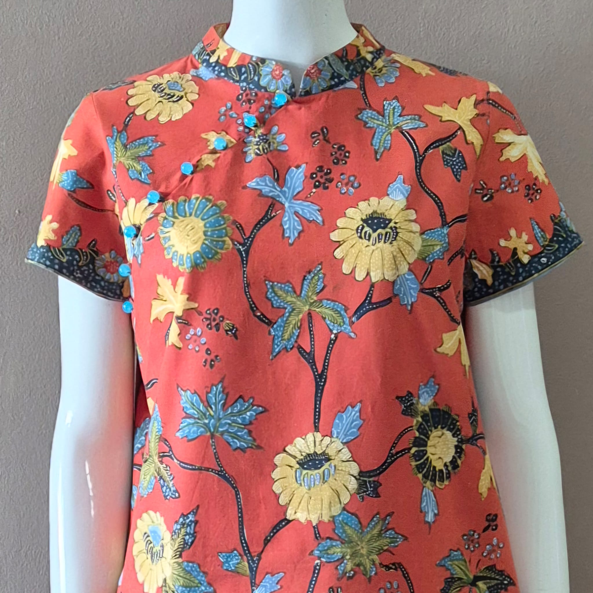 Batik Tulis Cheongsam Relax Dress - S