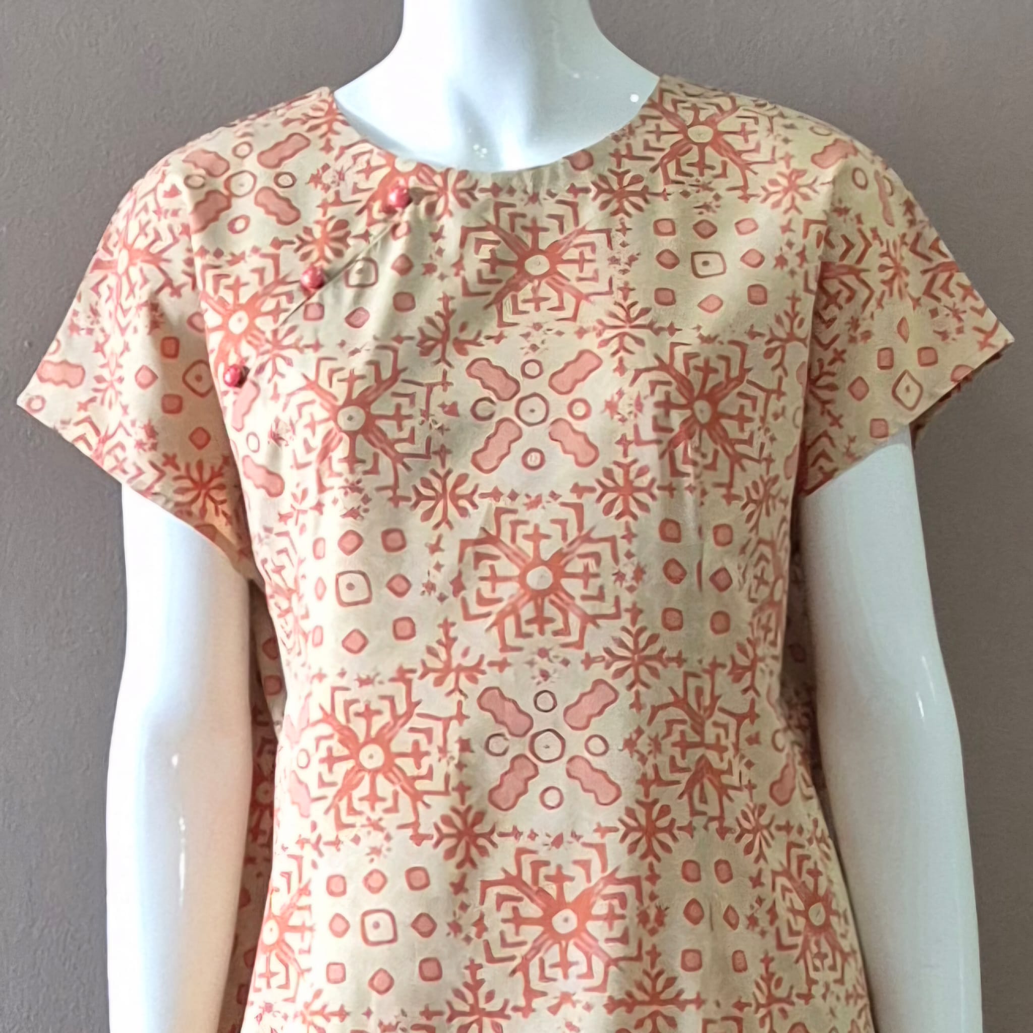 3 Button Round Neck Slim Fit Dress - XL