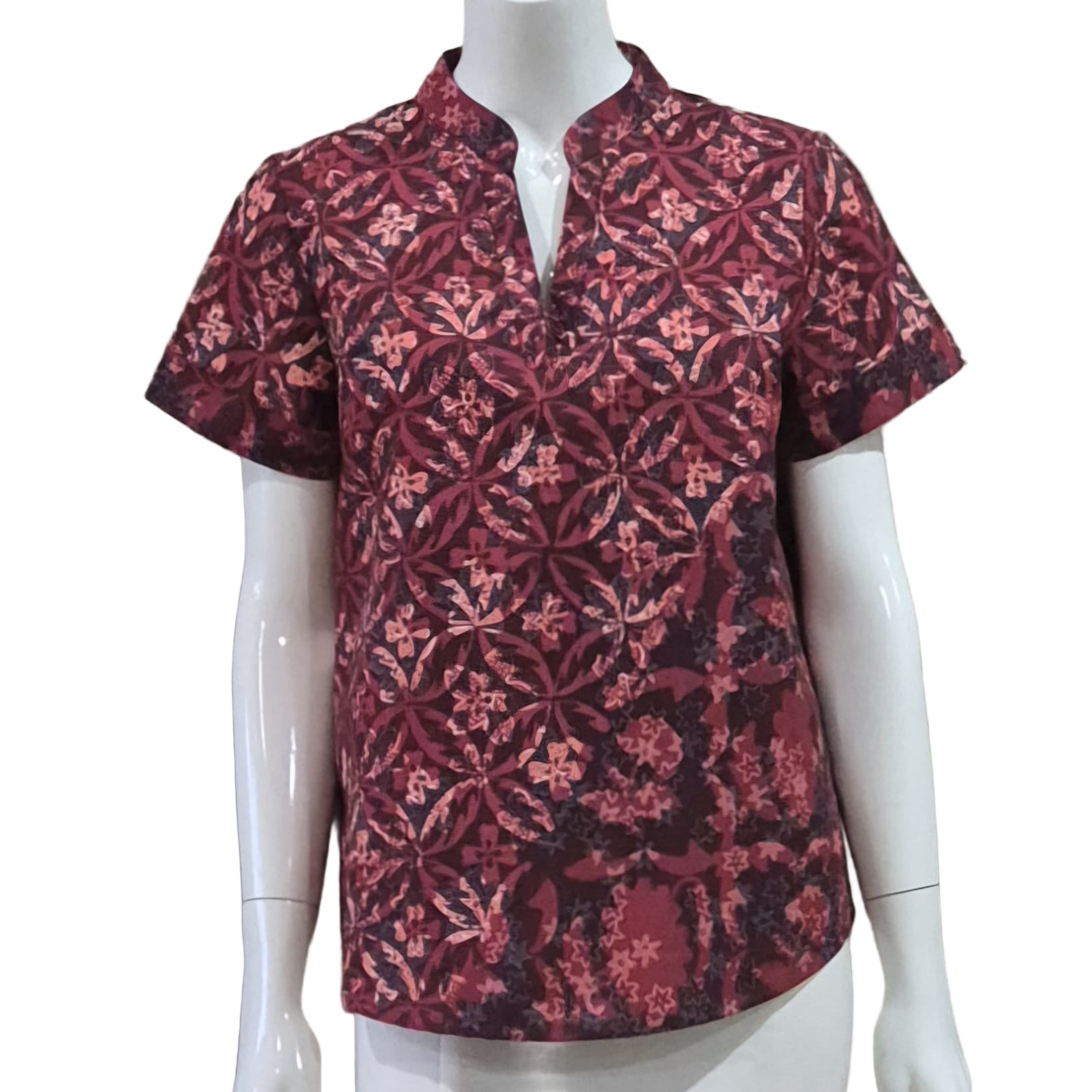 Casual Mandarin Collar Top - M