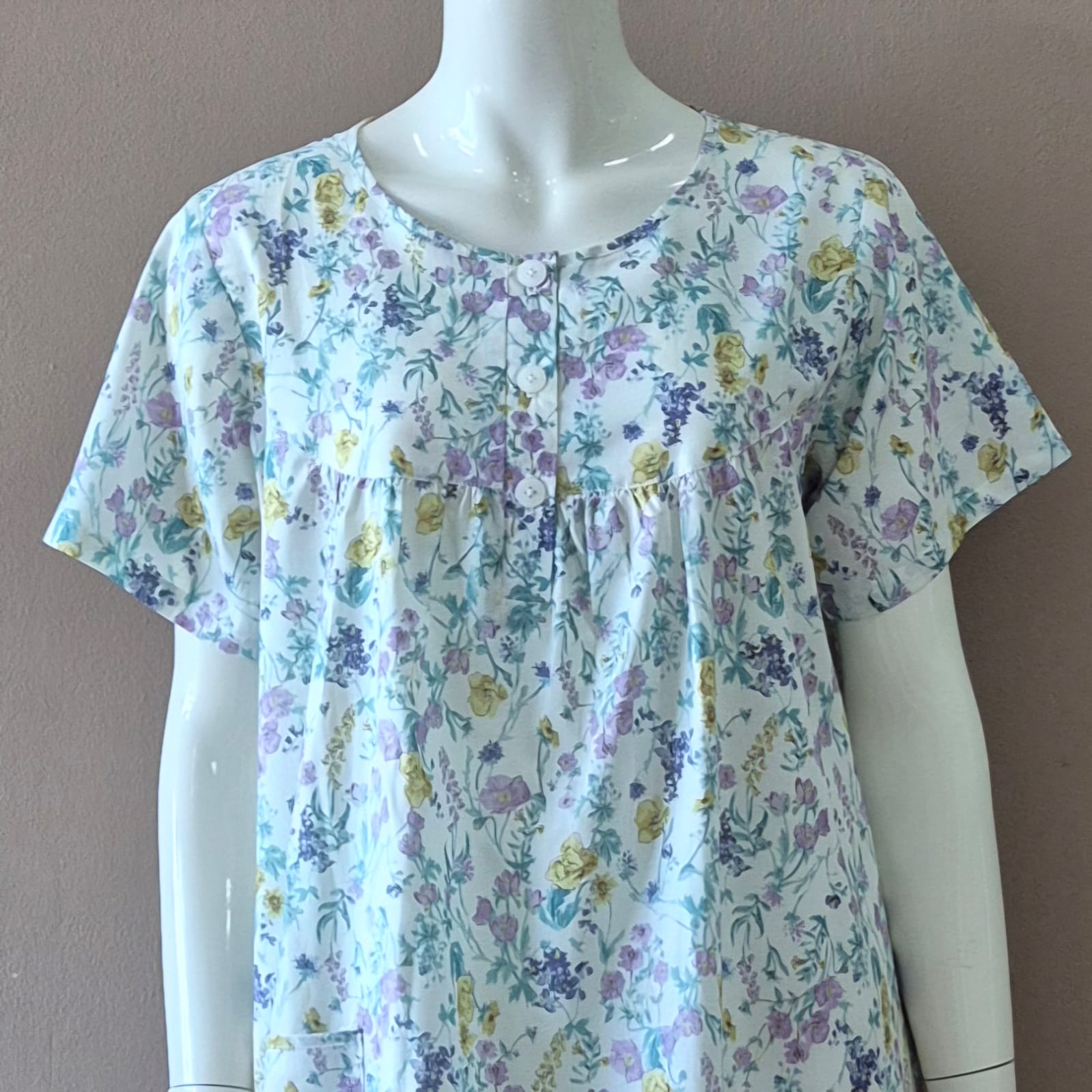 Night Dress with Chest Gather