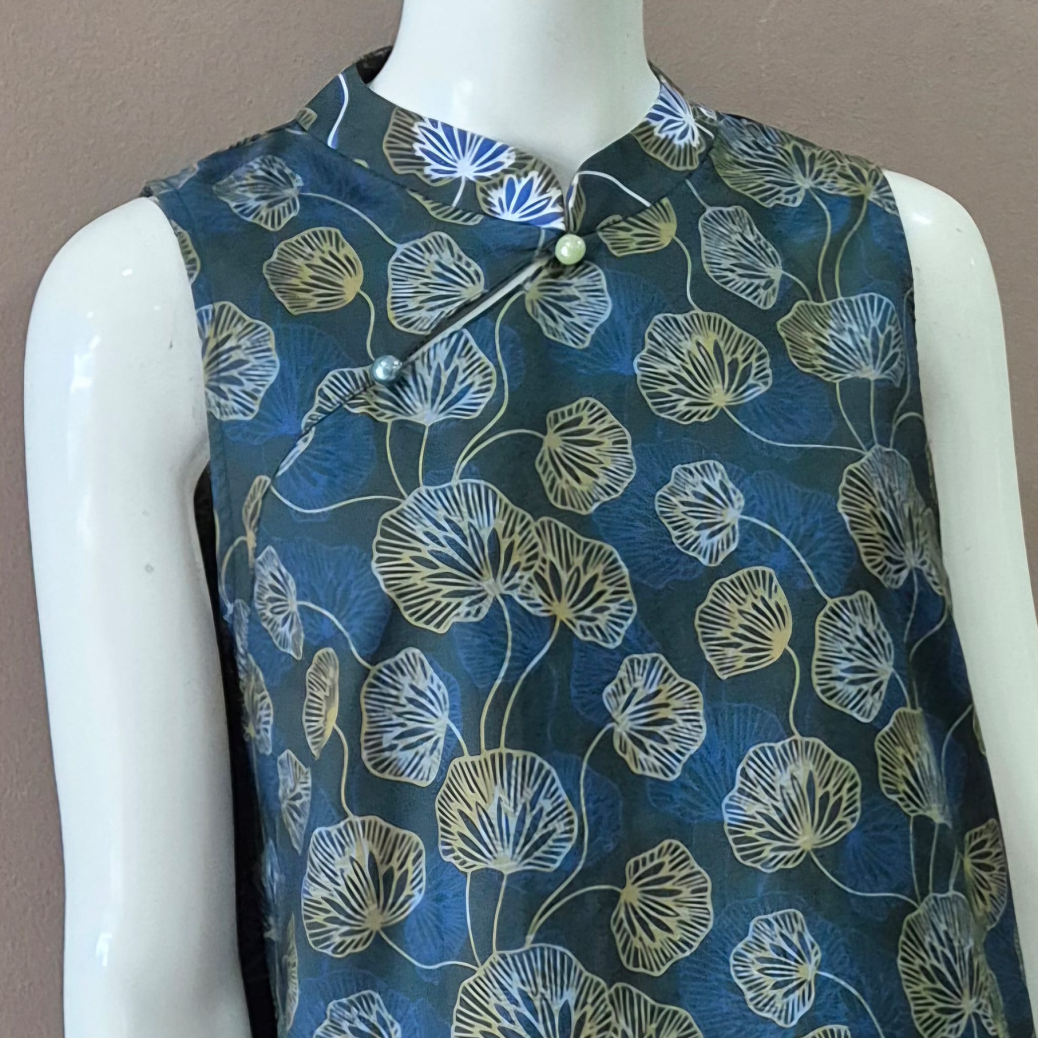 2 Buttons Cheongsam Relax Dress - L